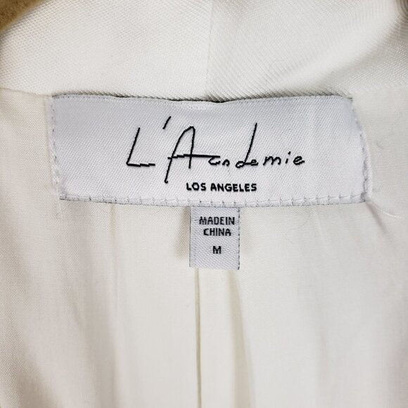 L'Academie Revolve Castaway Belted Blazer White Wrap Jacket Size Medium - Picture 8 of 15